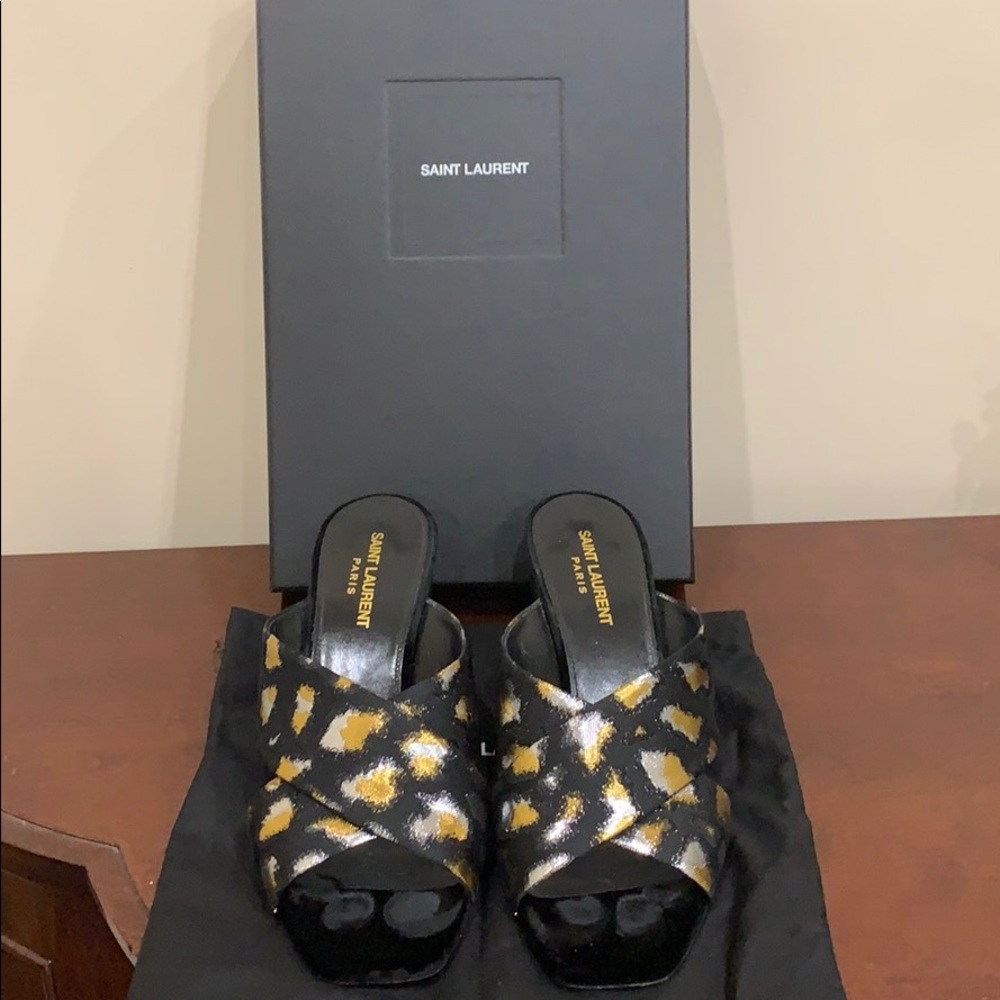 Black YSL sandal heels